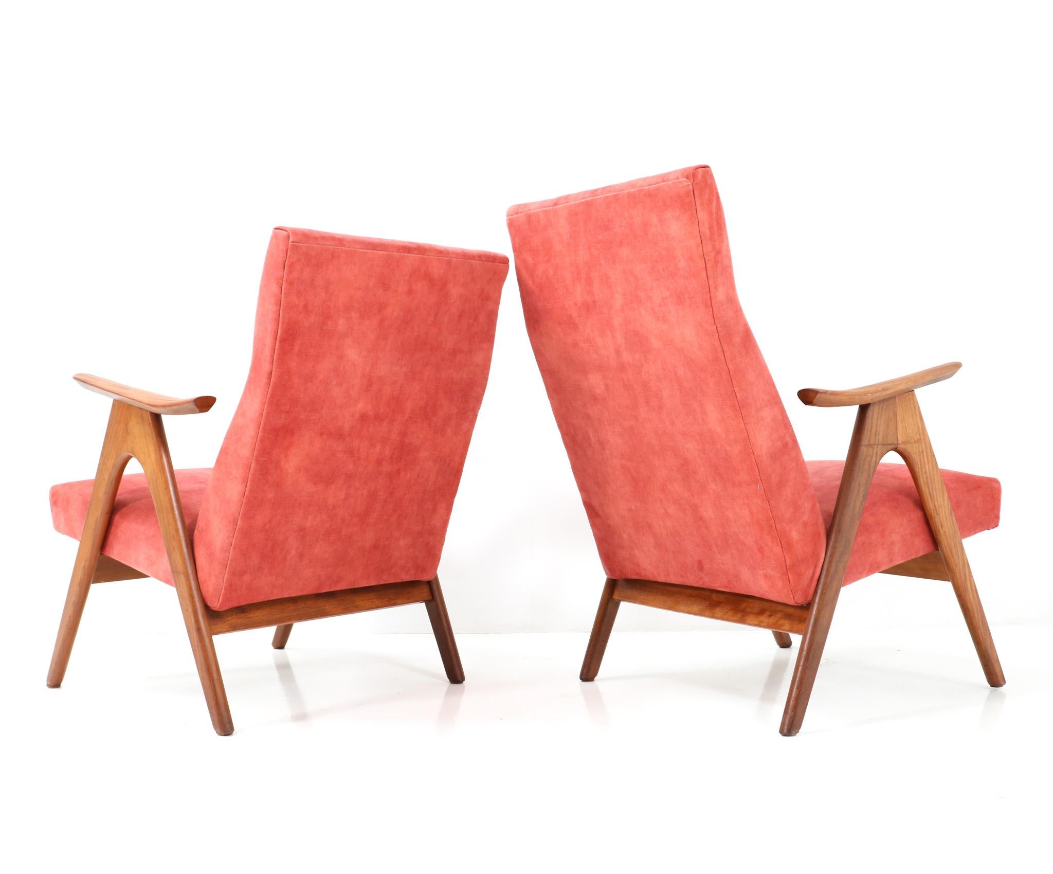 Two Teak Mid-Century Modern Lounge Chairs, 1960s In Good Condition In Amsterdam, NL