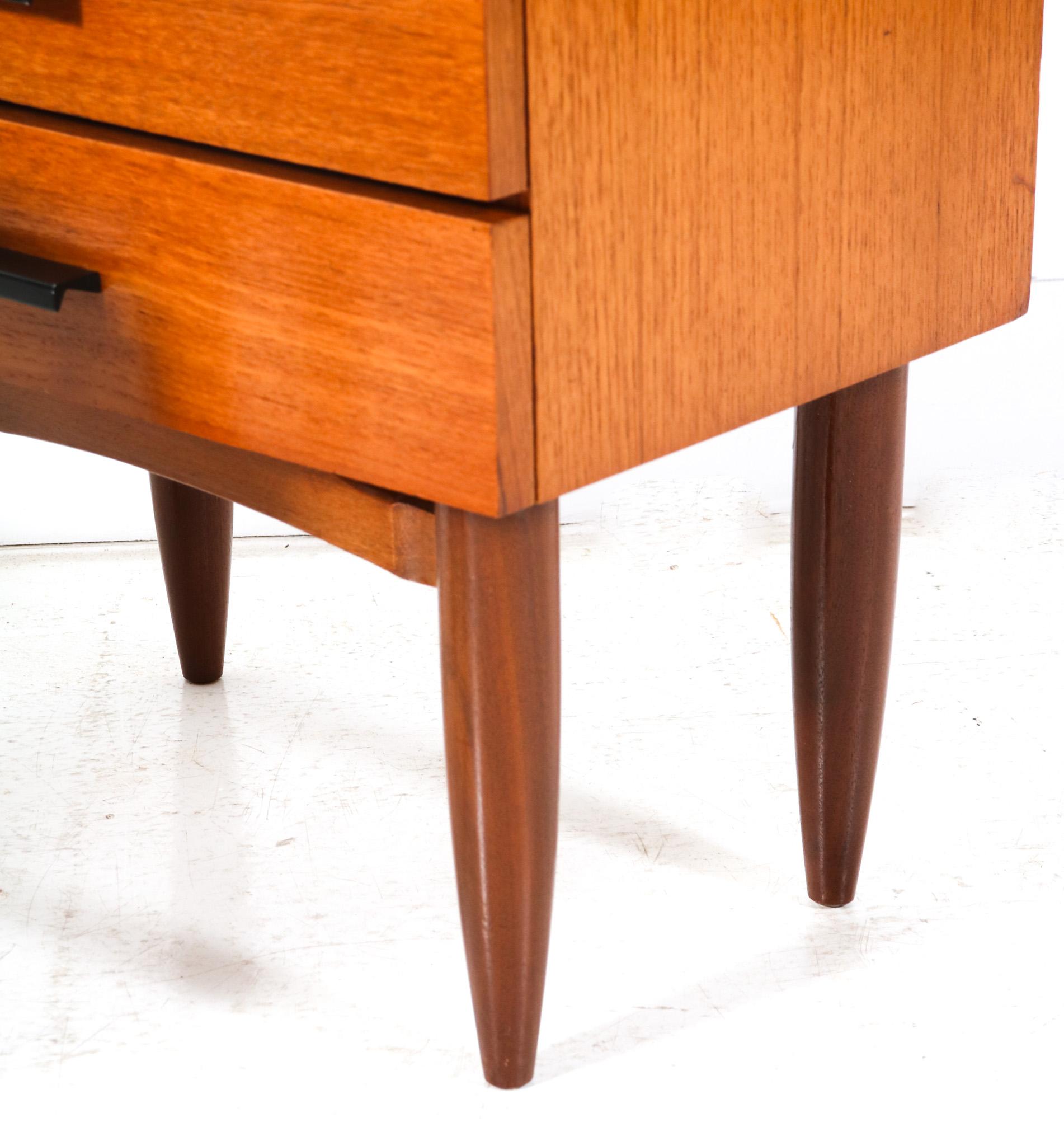 Two Teak Mid-Century Modern Nightstands or Bedside Tables, 1960s 3