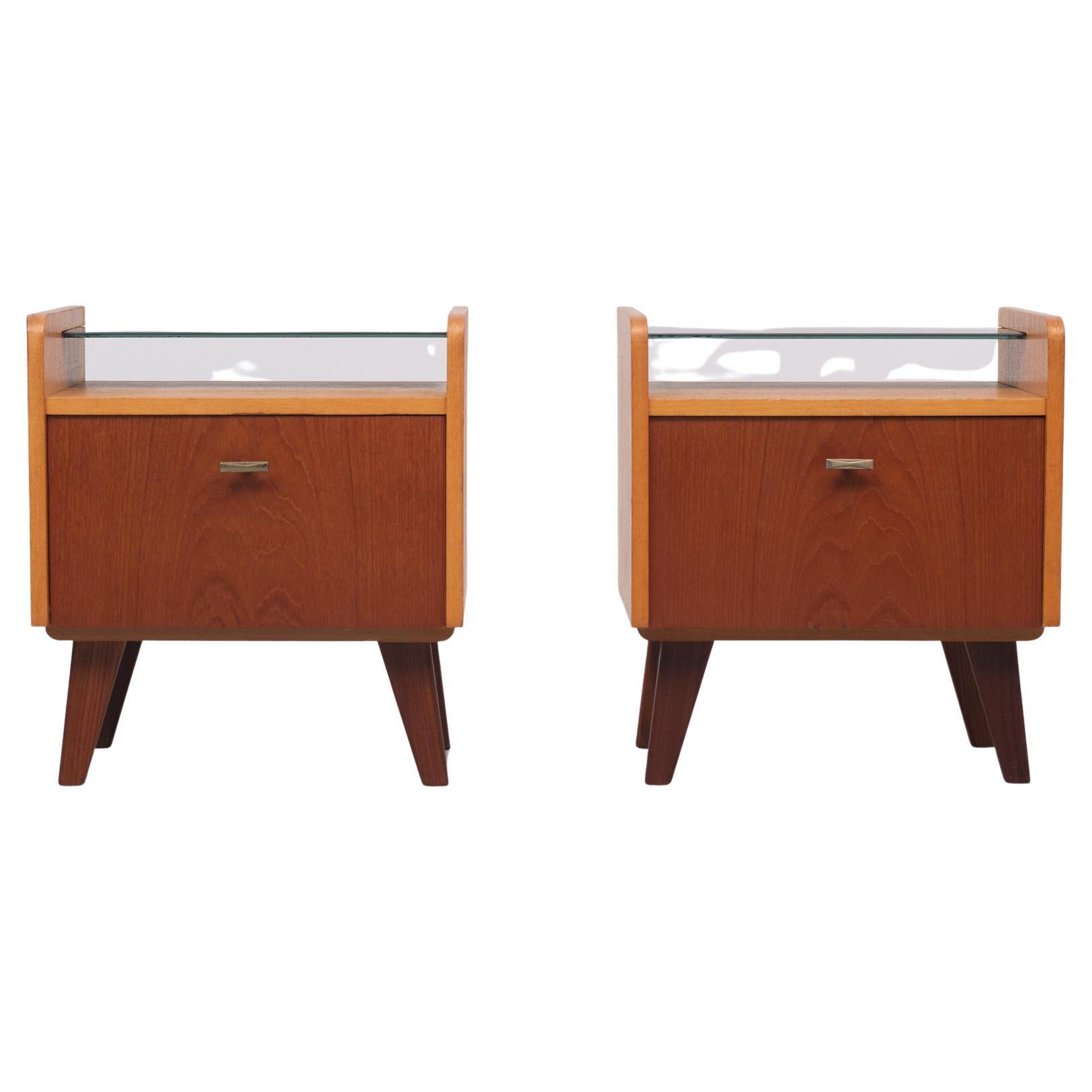 Two Teak nightstands Dutch 1960s