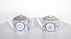 Two Teapots With Lids, in Chinese Porcelain