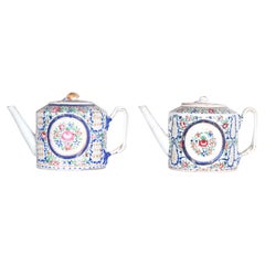 Antique Two Teapots With Lids, in Chinese Porcelain