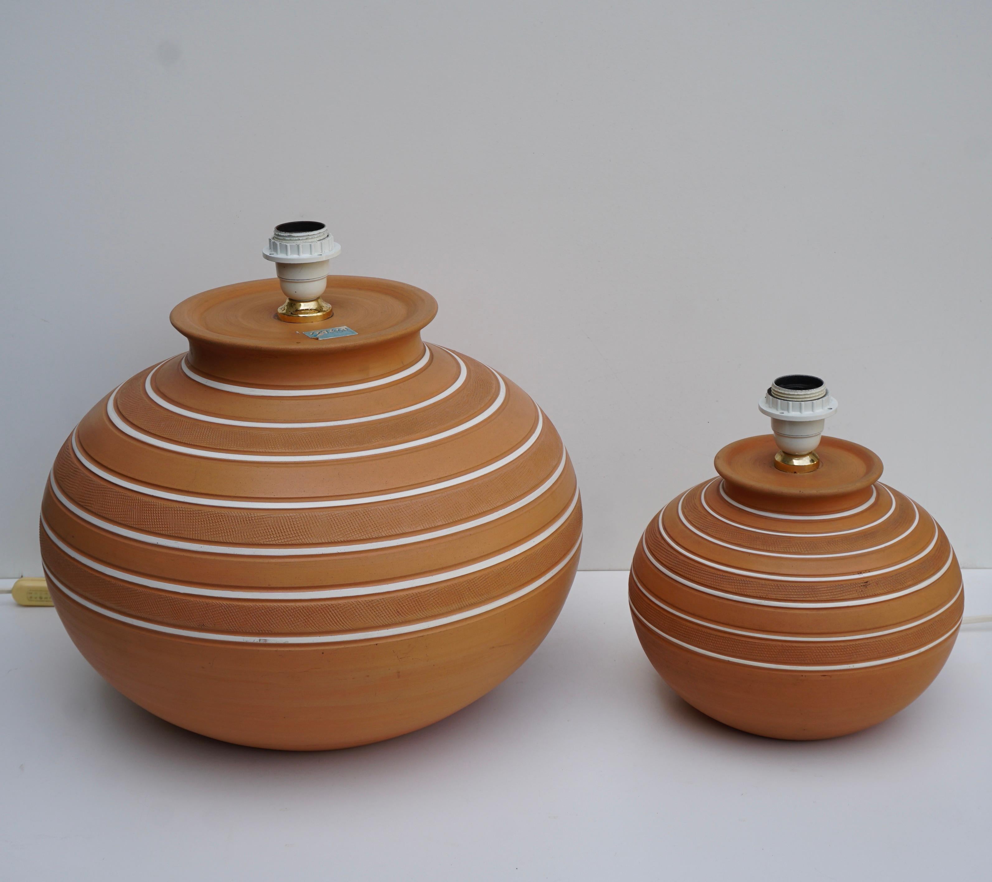 20th Century Two Terracotta Vase Lamps Earthenware Italy For Sale