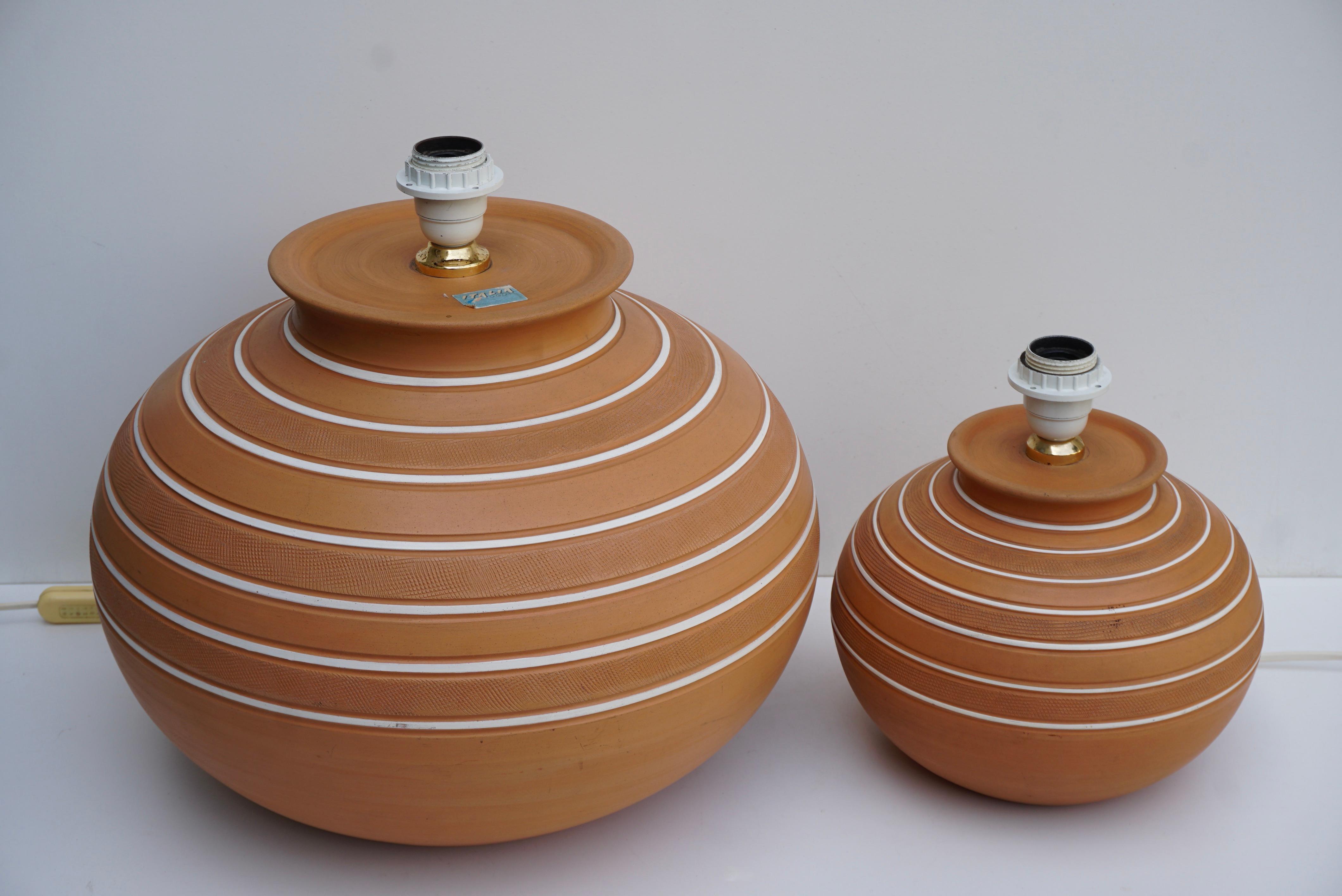 Two Terracotta Vase Lamps Earthenware Italy For Sale 2