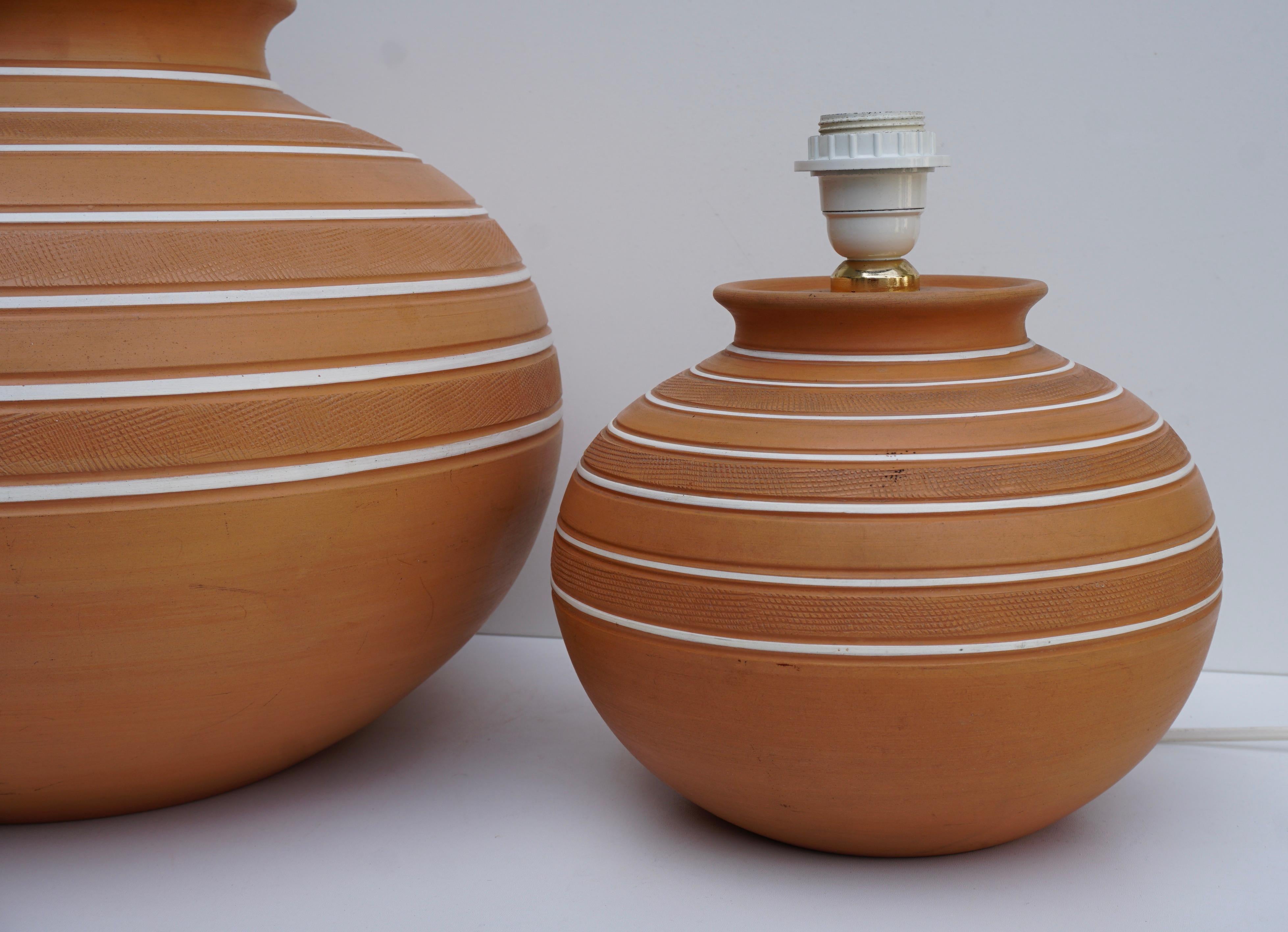 Two Terracotta Vase Lamps Earthenware Italy For Sale 3