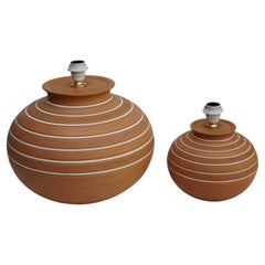 Two Terracotta Vase Lamps Earthenware Italy