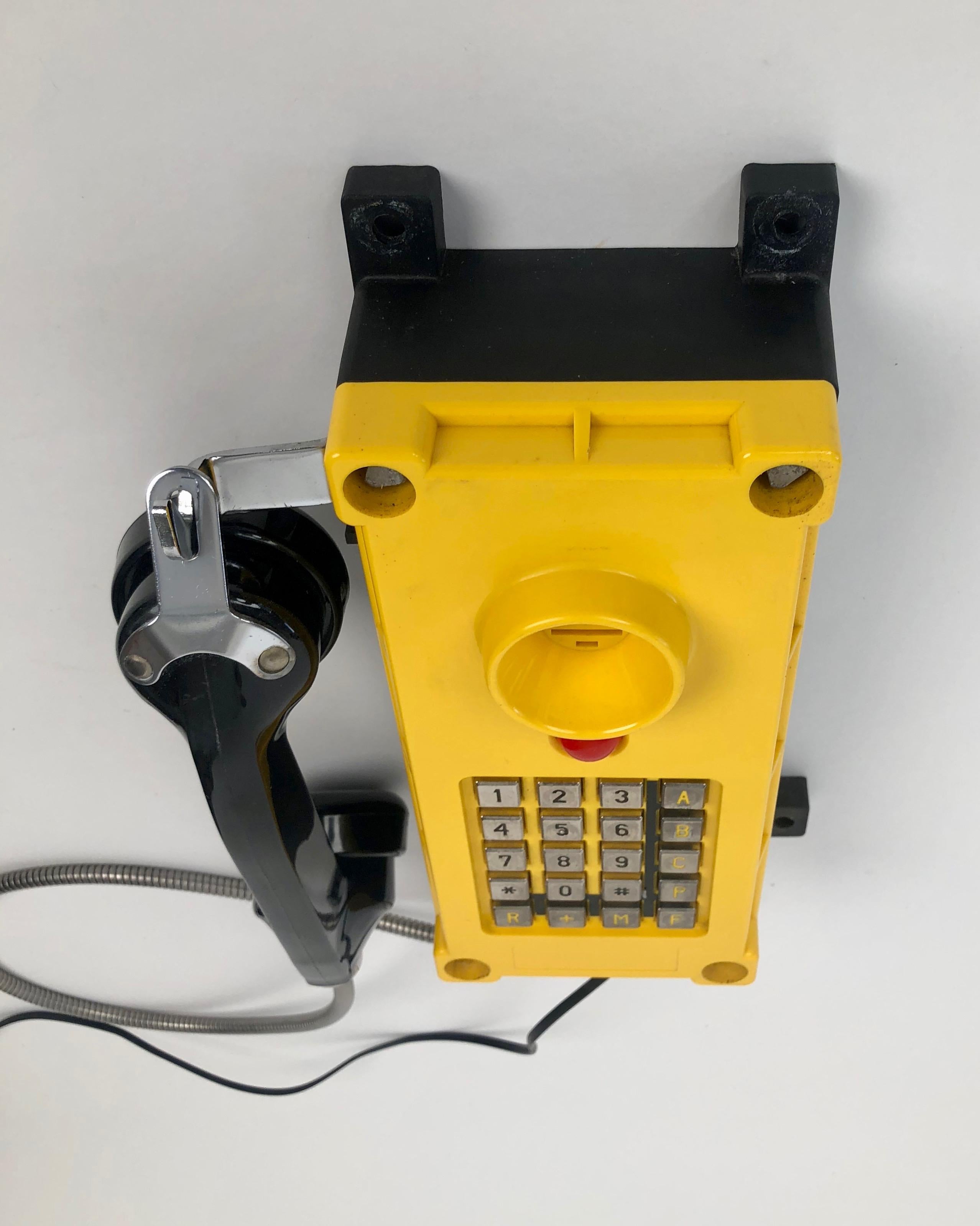 Two Tesla industry Telephones in bright yellow , wall mount For Sale 6