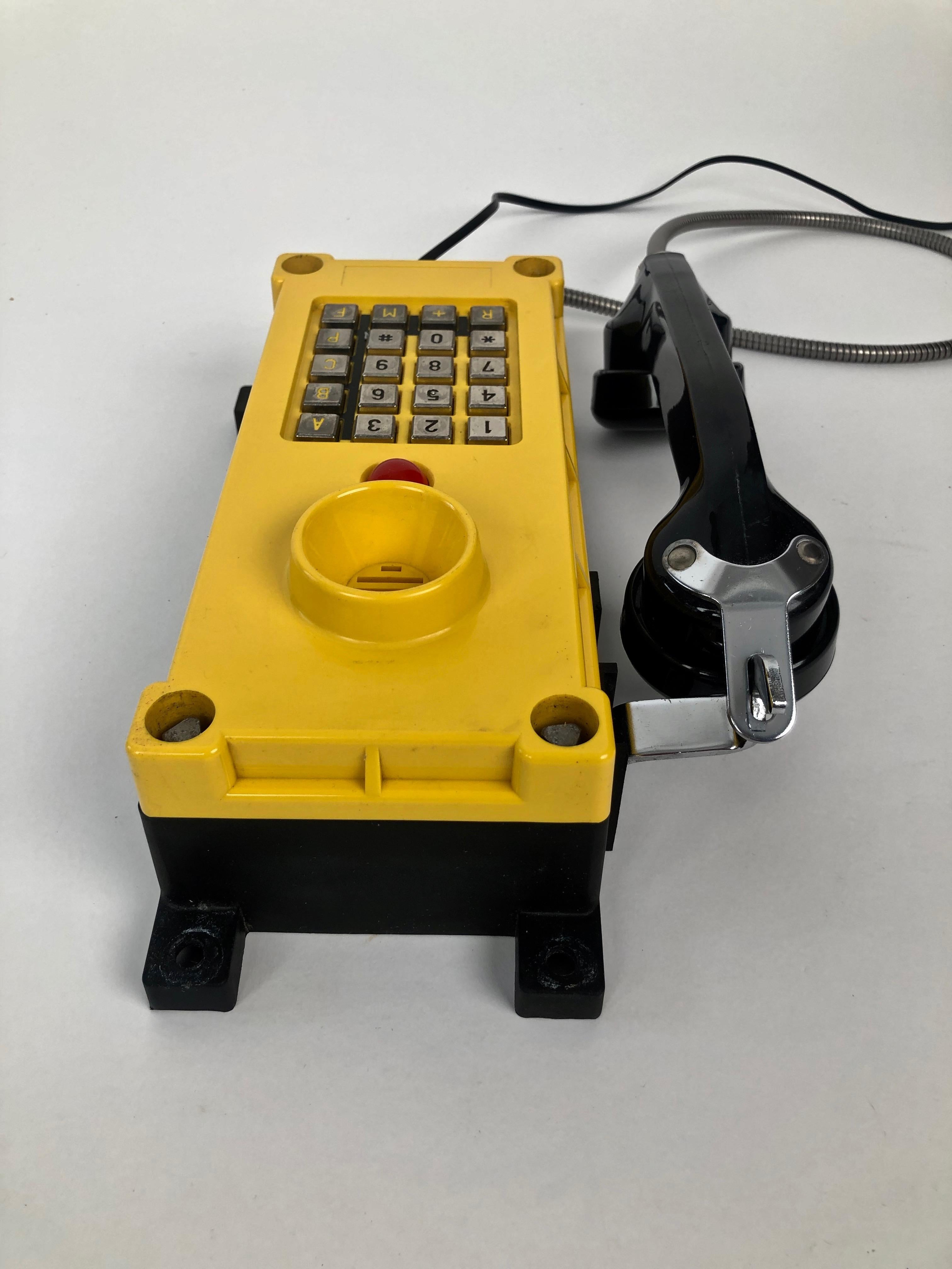 Two Tesla industry Telephones in bright yellow , wall mount For Sale 9