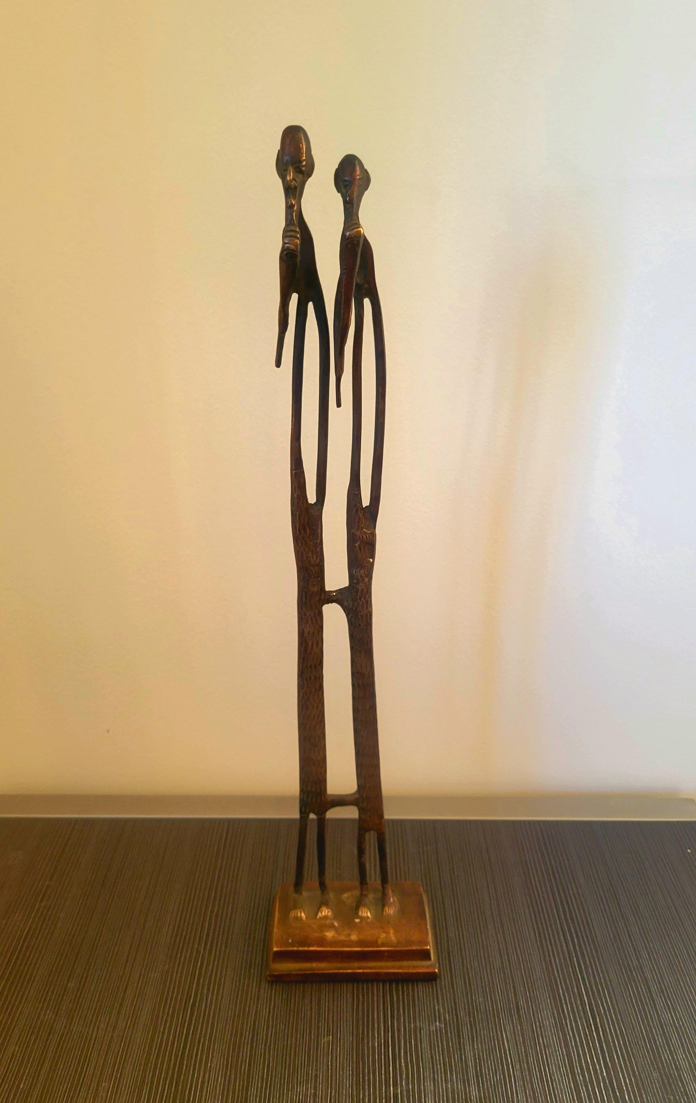 Mid-Century Modern Two Thinkers Sculpture For Sale