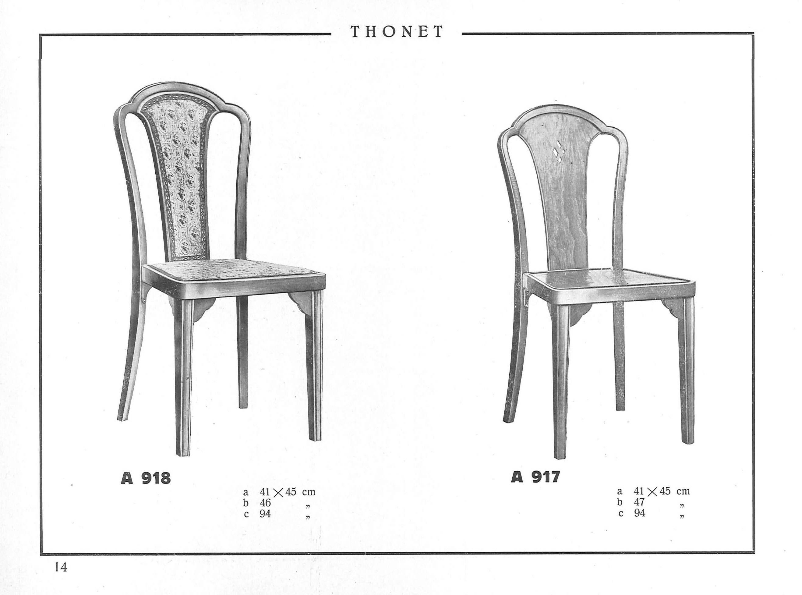 Chairs on the border of the late Art Nouveau, Art Deco and the Czech Decorativism designed for the Thonet company Gustav Siegel in 1928. Original state. Solid and compact. Marked with stamp and label 