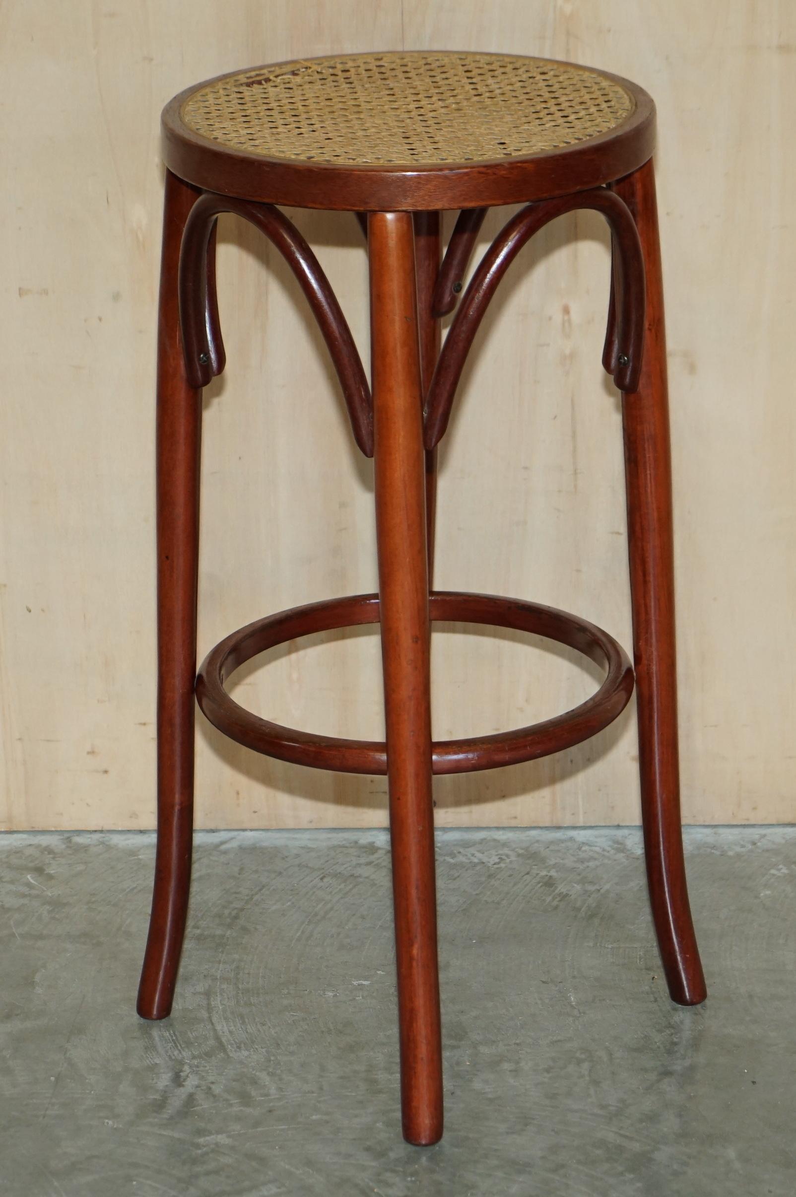 Two Thonet Style Bentwood Tall Kitchen Bar Stools with Elegant Frames 2 3