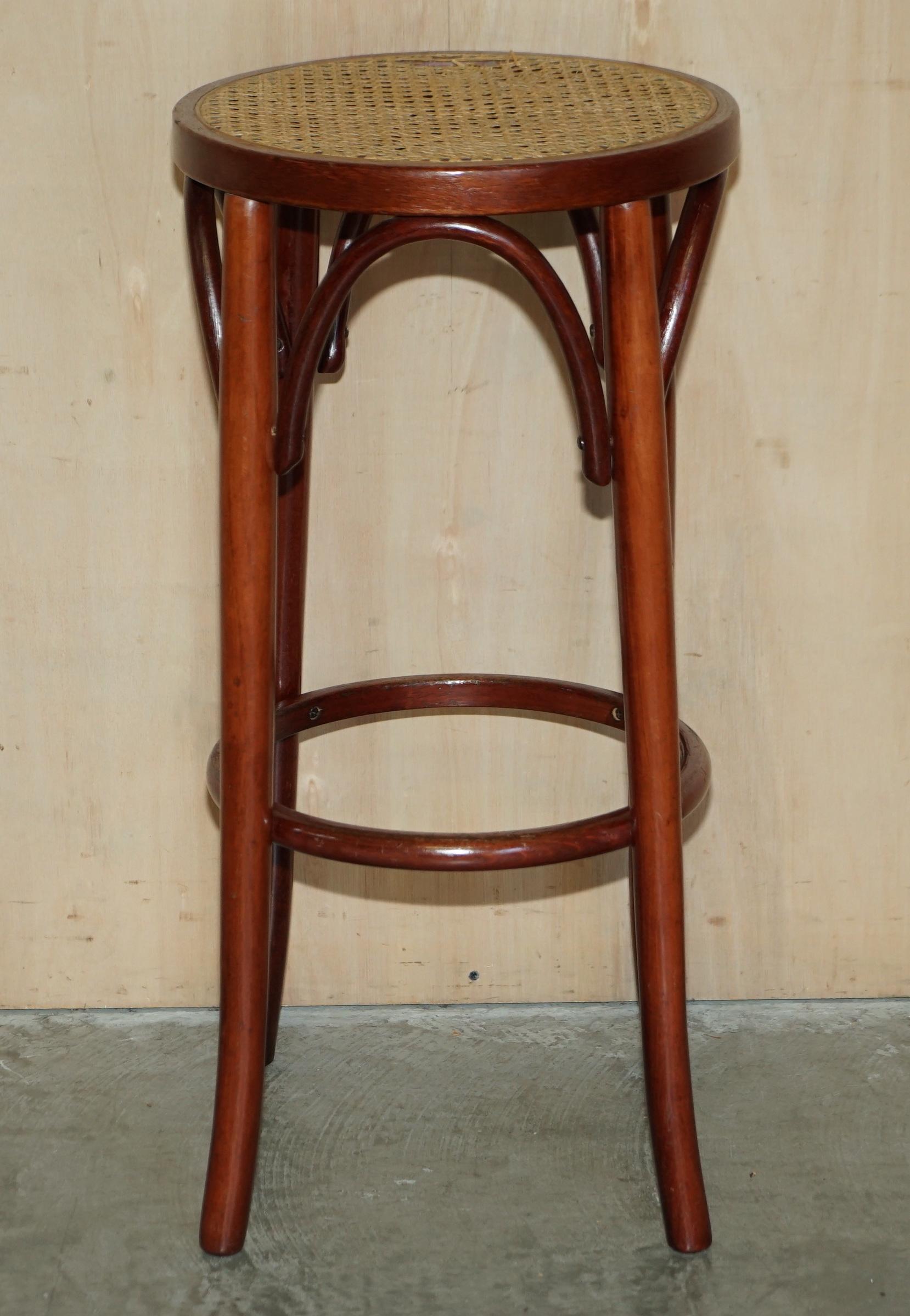 Two Thonet Style Bentwood Tall Kitchen Bar Stools with Elegant Frames 2 4