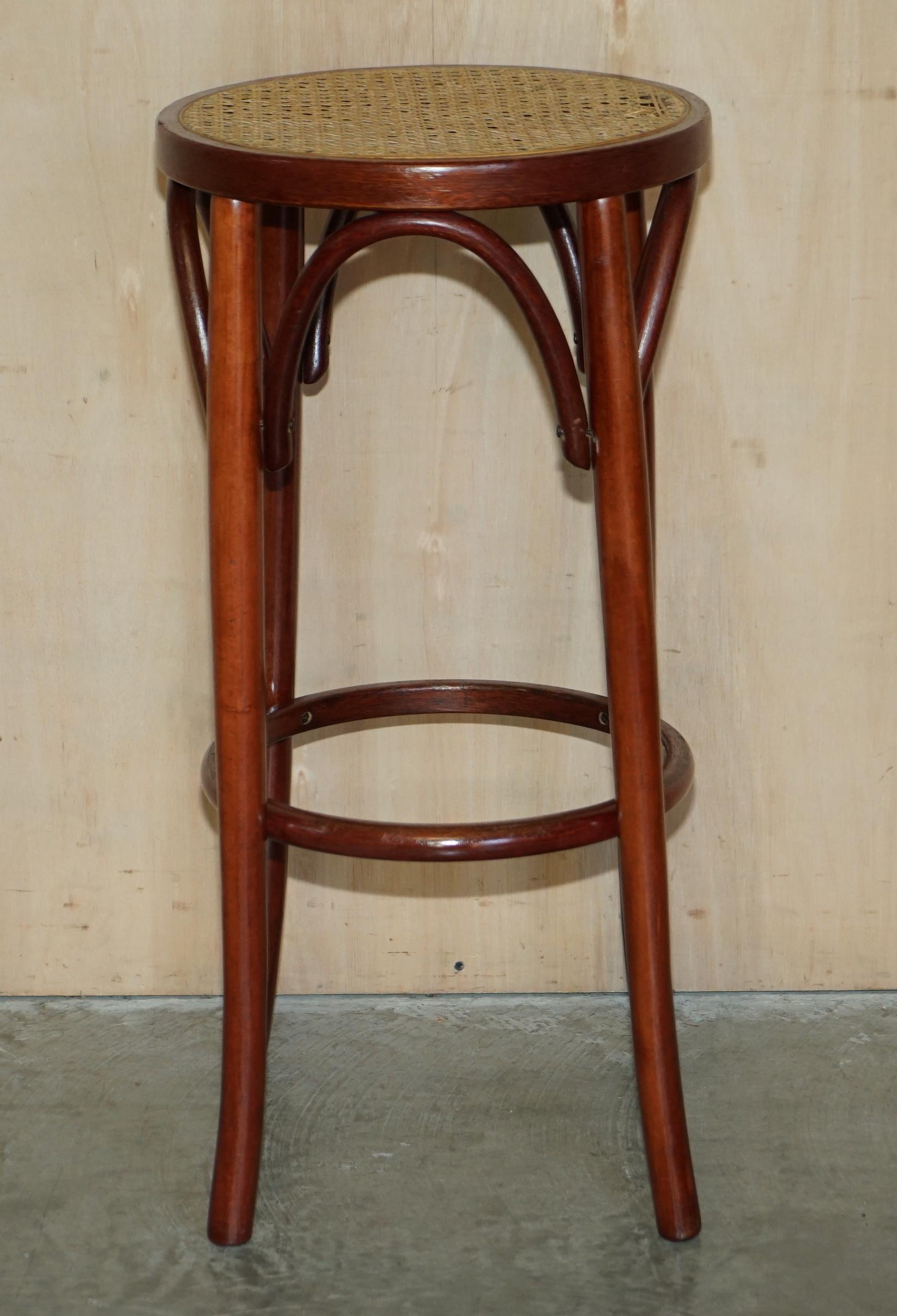 Two Thonet Style Bentwood Tall Kitchen Bar Stools with Elegant Frames 2 5
