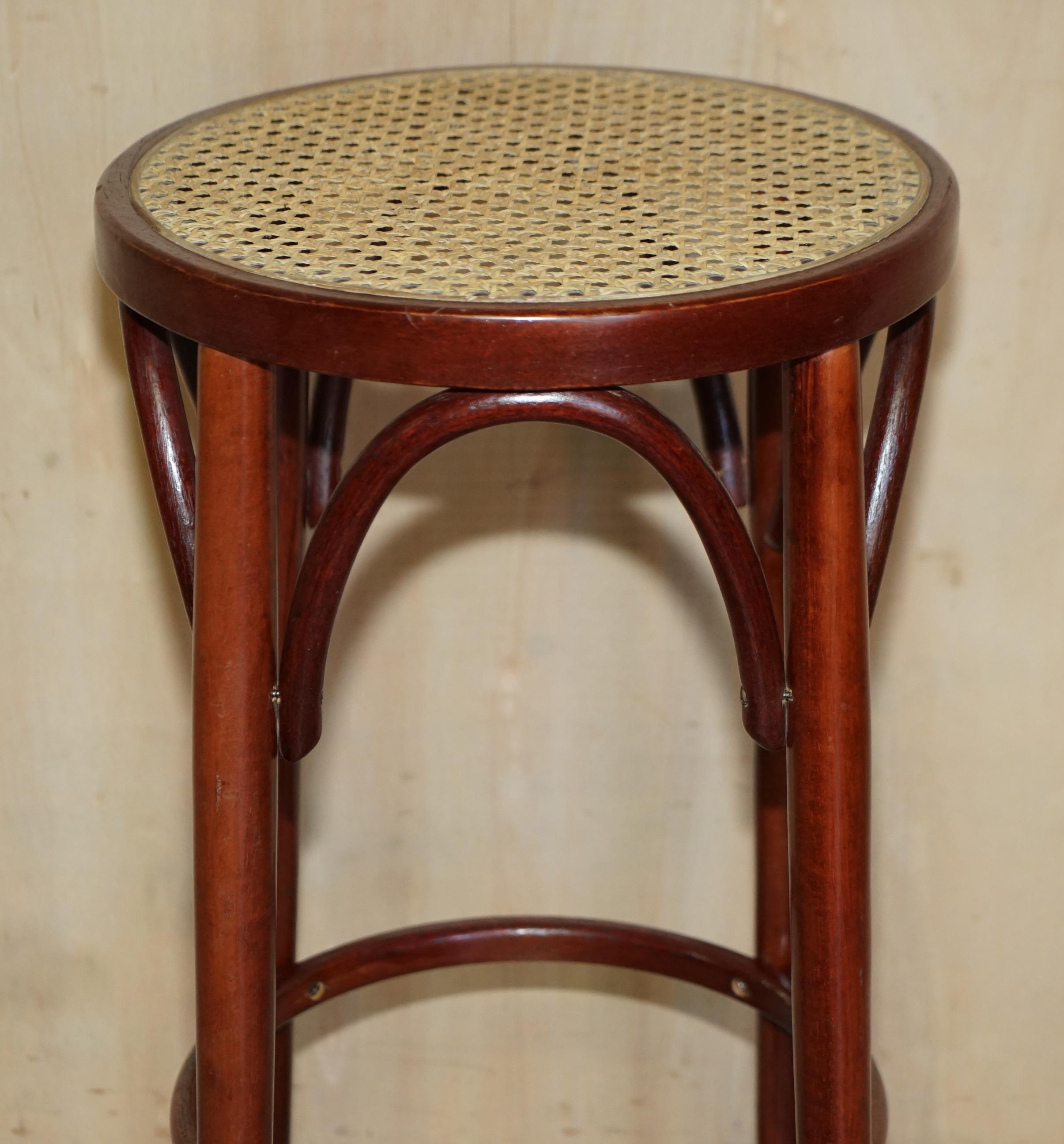 European Two Thonet Style Bentwood Tall Kitchen Bar Stools with Elegant Frames 2
