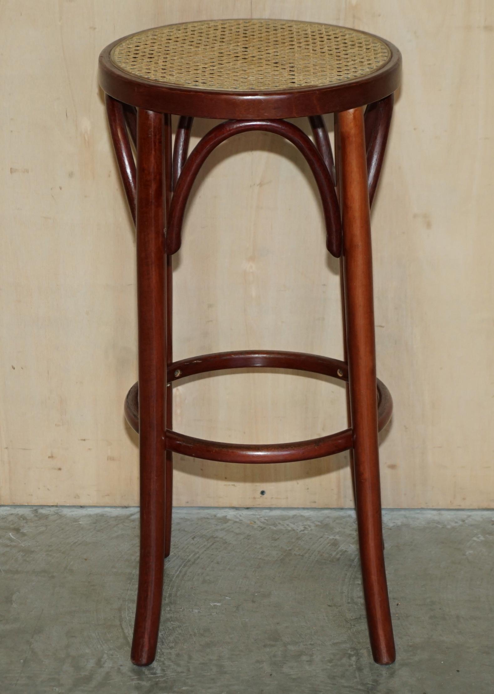 20th Century Two Thonet Style Bentwood Tall Kitchen Bar Stools with Elegant Frames 2