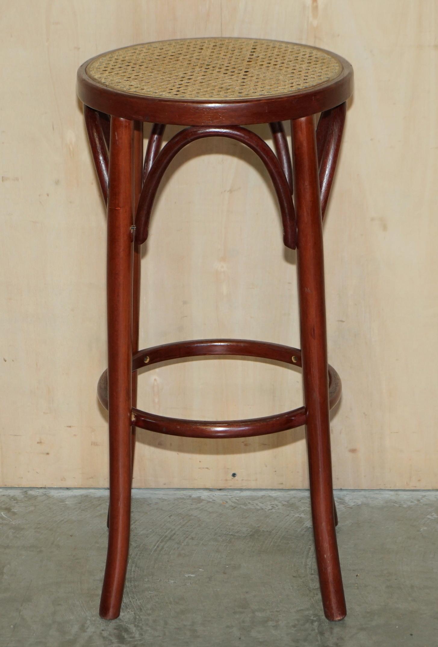 Two Thonet Style Bentwood Tall Kitchen Bar Stools with Elegant Frames 2 1