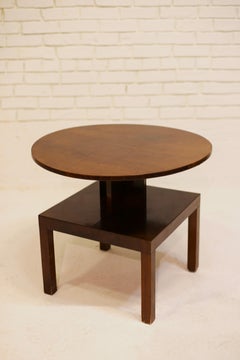 Two-Tier Art Deco Walnut Table Attributed to Ludwig Schmitt, Austria, c. 1930s