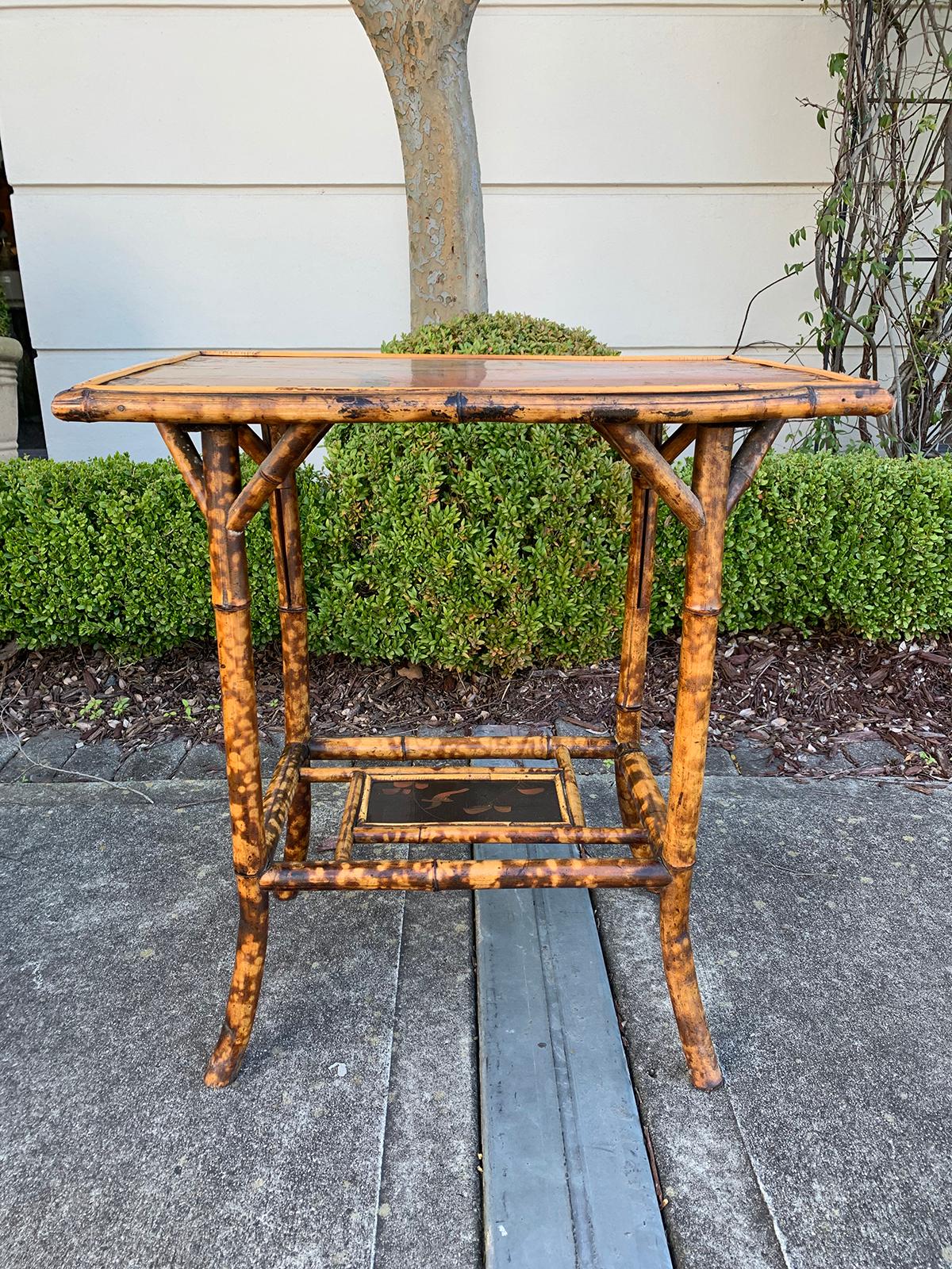 Two-tier bamboo side table, circa 1900.