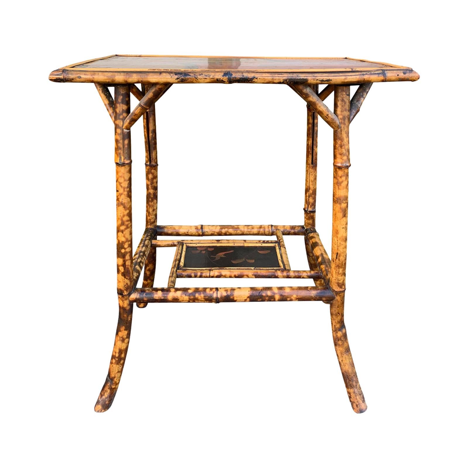Two-Tier Bamboo Side Table, circa 1900
