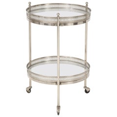 polished nickel bar cart Two-Tier Bar Cart in Polished Nickel