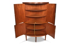 Two-Tier Bow Front Corner Unit in Brazilian Rosewood