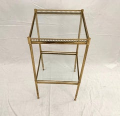 Two-Tier Brass and Glass End Table