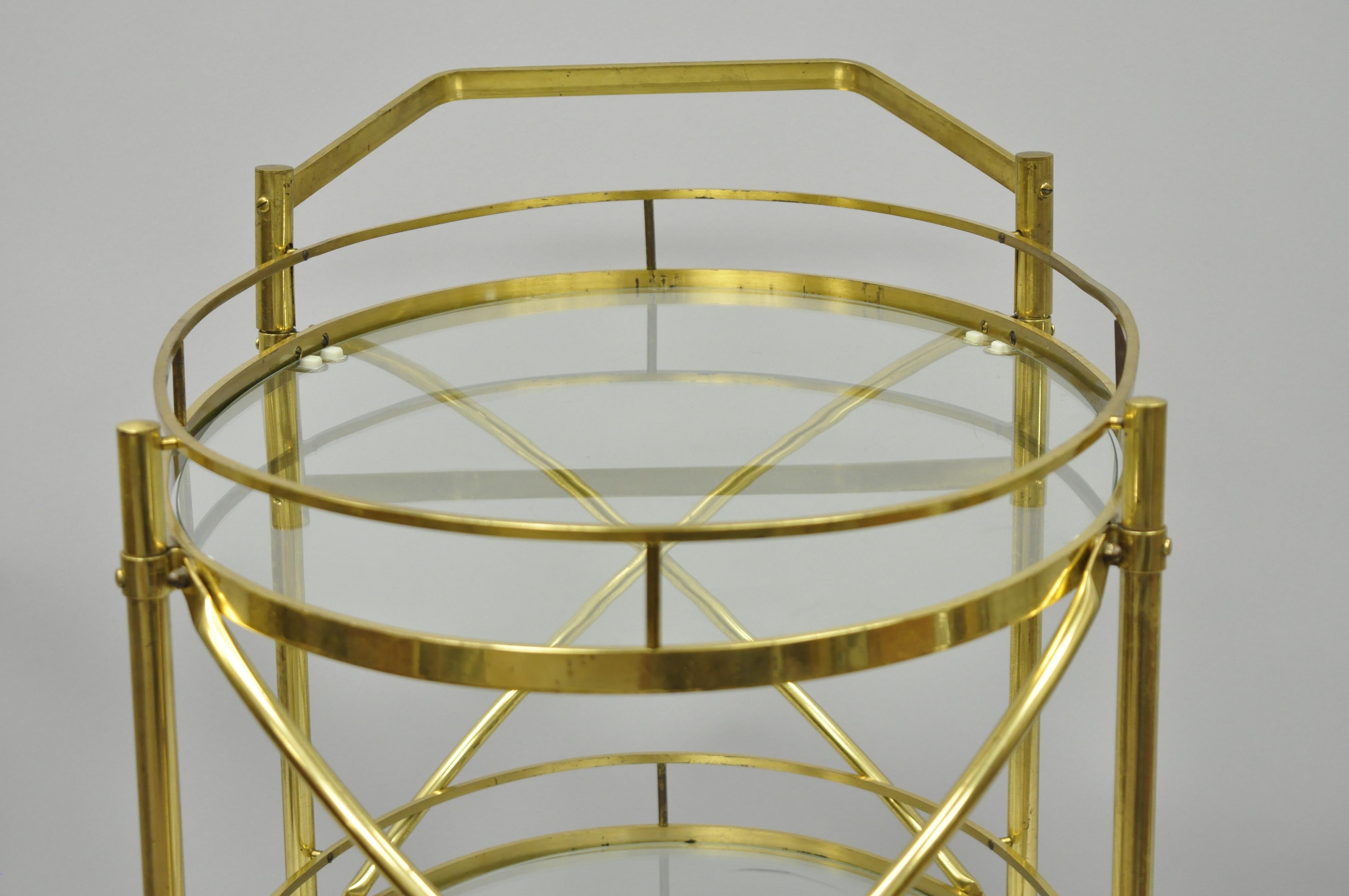 oval brass bar cart