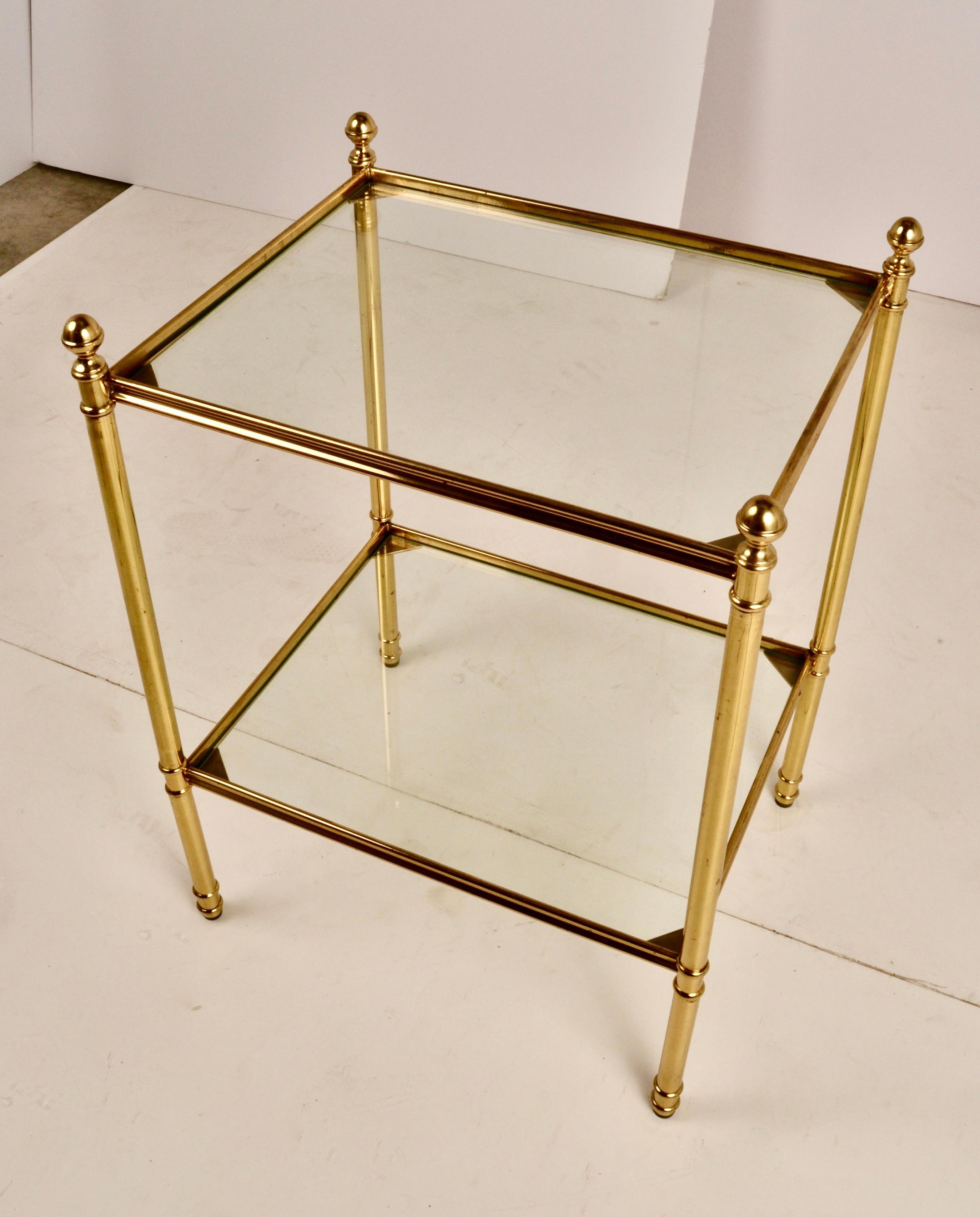 Two-Tier Brass and Glass Side Table 2