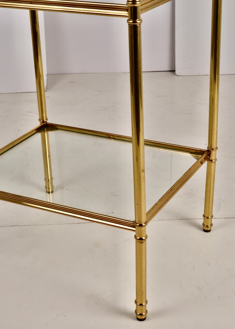 Two-Tier Brass and Glass Side Table For Sale at 1stDibs