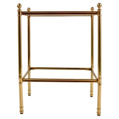 Two-Tier Brass and Glass Side Table