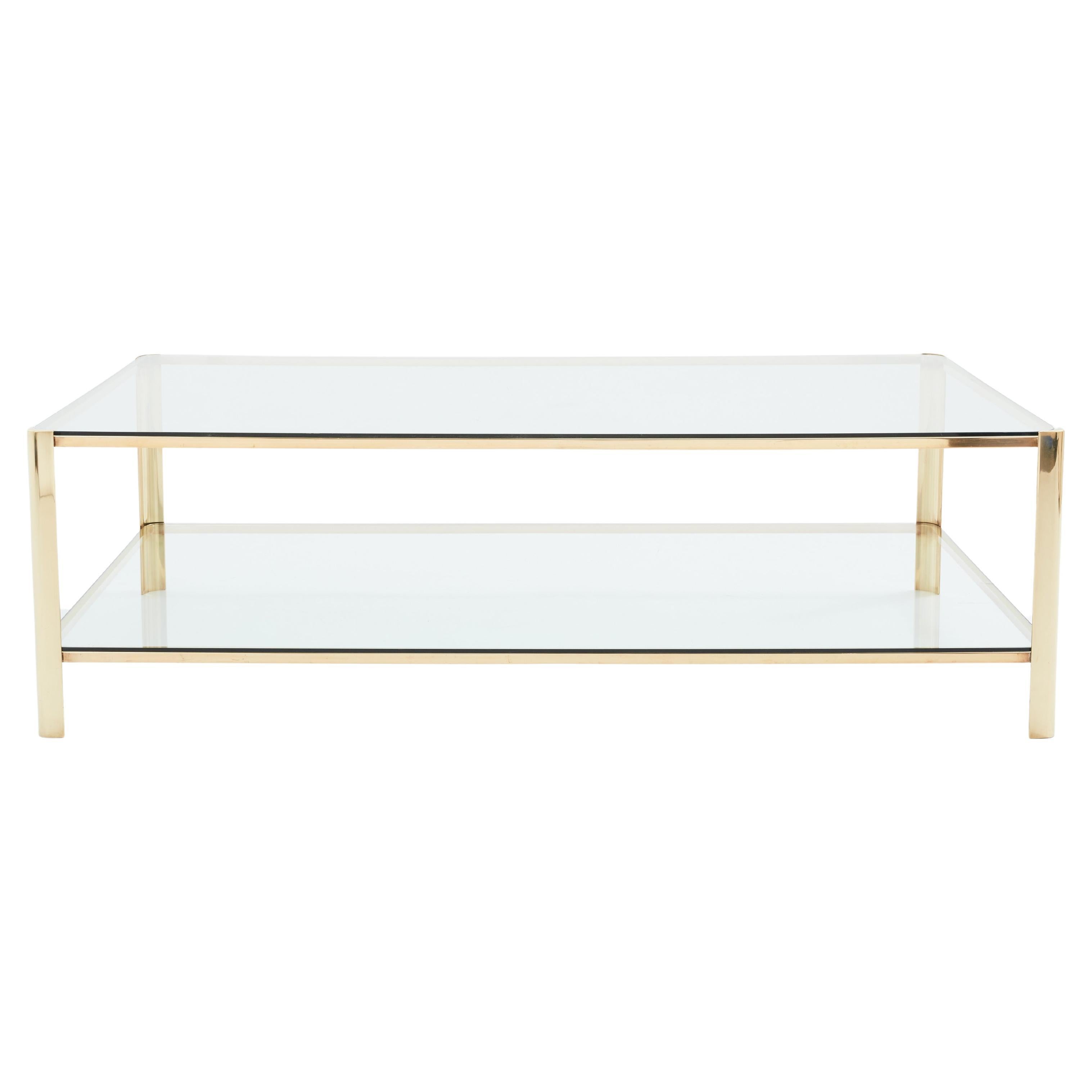 Two-tier Bronze coffee table by Jacques Quinet for Broncz 1960s For Sale