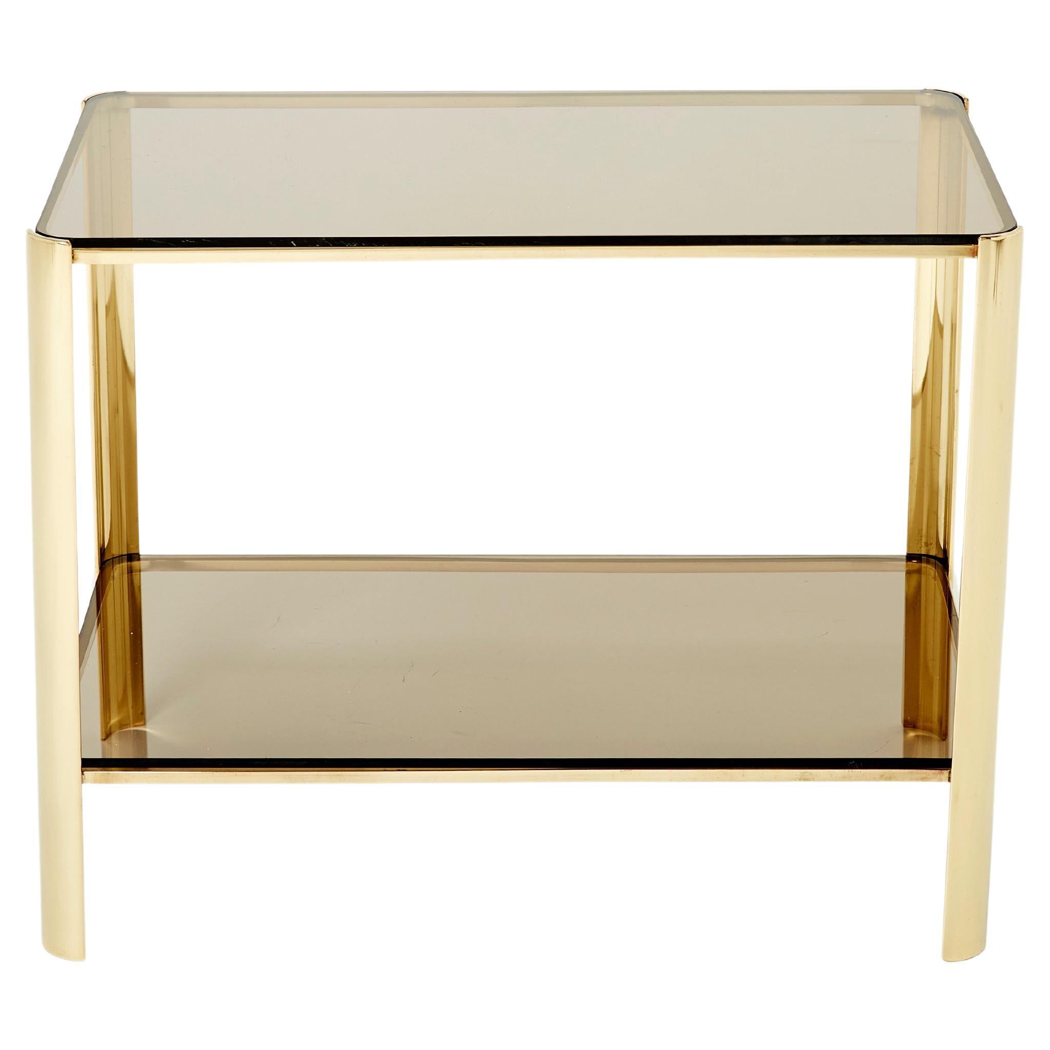 Two-Tier Bronze Side Table by Jacques Quinet for Broncz, 1960s