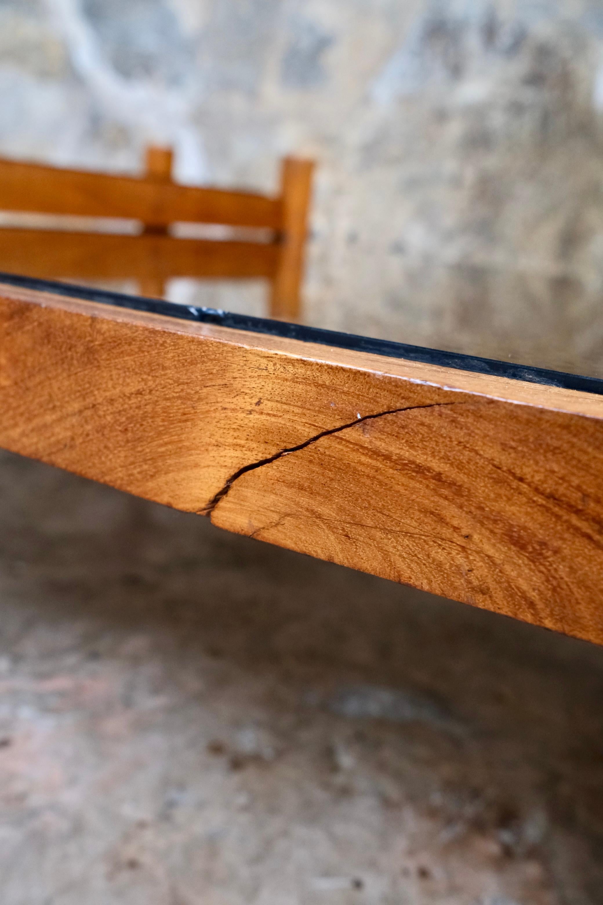 Table basse canne à deux niveaux fabriquée sur mesure en France, années 1980 en vente 7