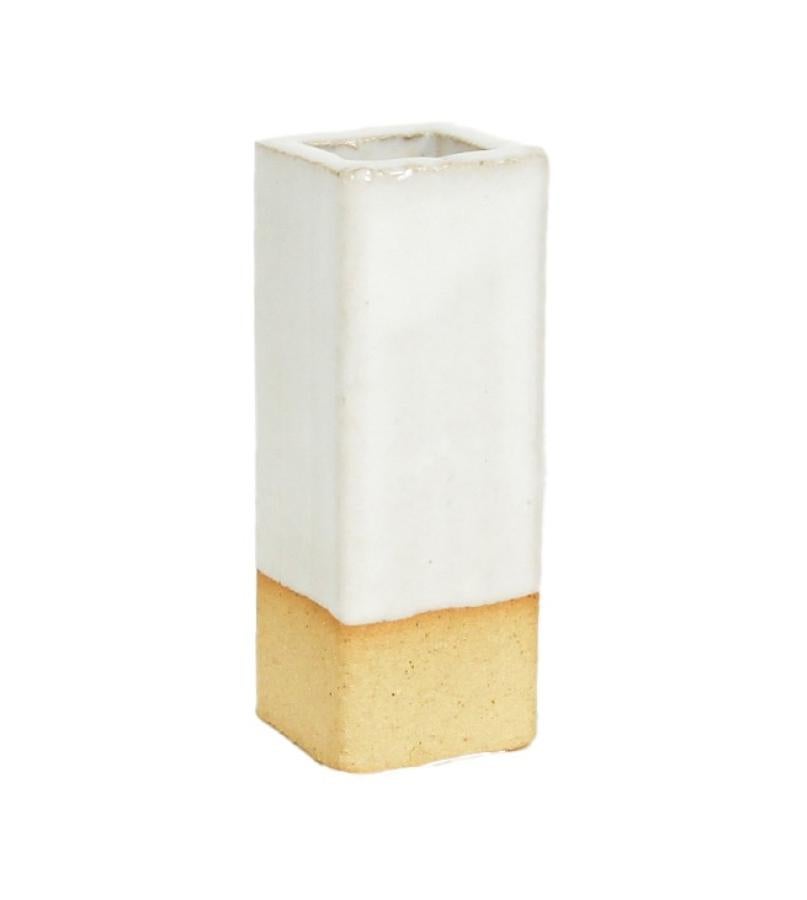 Modern Two-Tier Ceramic Cloud Side Table & Stool in Gloss White by BZIPPY For Sale