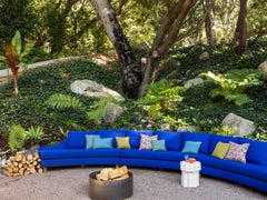 Two-Tier Ceramic Cloud Side Table & Stool in Pink Ice by BZIPPY