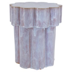 Two-Tier Ceramic Cloud Side Table & Stool in Pink Ice by BZIPPY