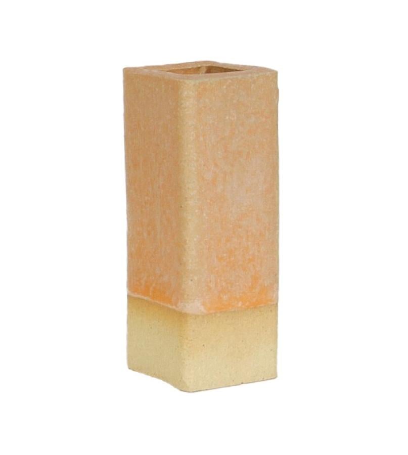 Modern Two-Tier Ceramic Cloud Side Table & Stool in Tangerine Ice by BZIPPY For Sale