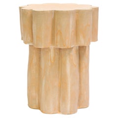Two-Tier Ceramic Cloud Side Table & Stool in Tangerine Ice by BZIPPY