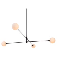 Two Tier Chandelier by Research.Lighting, Large Glass, Black, Made to Order