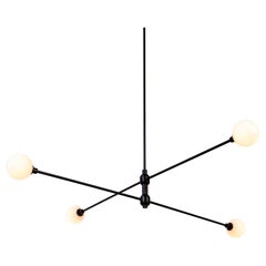 Zweistöckiger Kronleuchter von Research.Lighting, kleines Glas, schwarz, auf Bestellung gefertigt