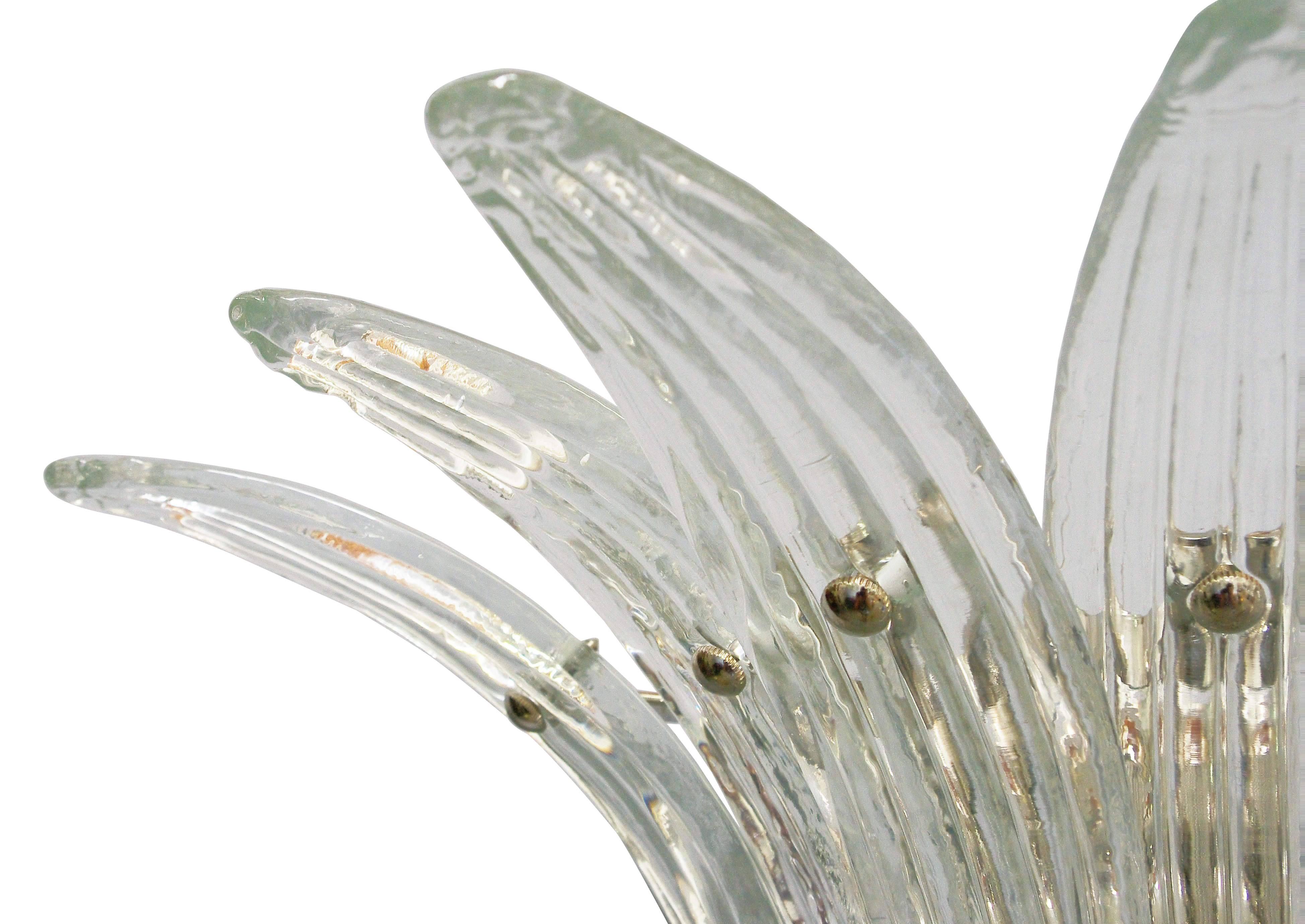 Blown Glass Two-Tier Palmette Sconce by Fabio Ltd For Sale