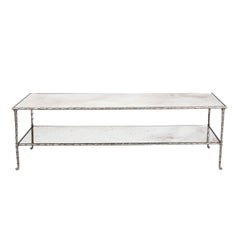 Two-Tier Coffee Table with Glass Top