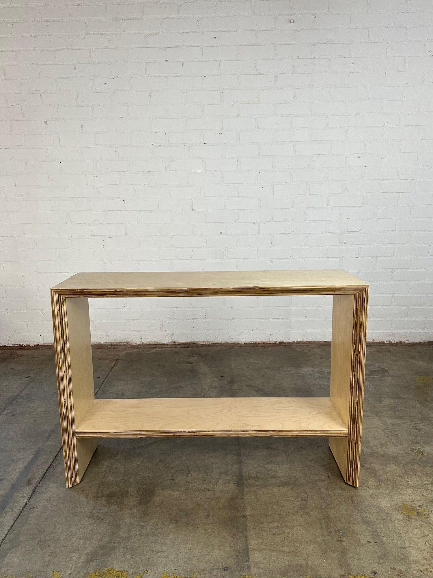Wood Two Tier Console in Exposed Maple For Sale