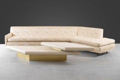 Two-Tier Double Diamond Coffee Table by Harvey Probber with Brushed Brass Base