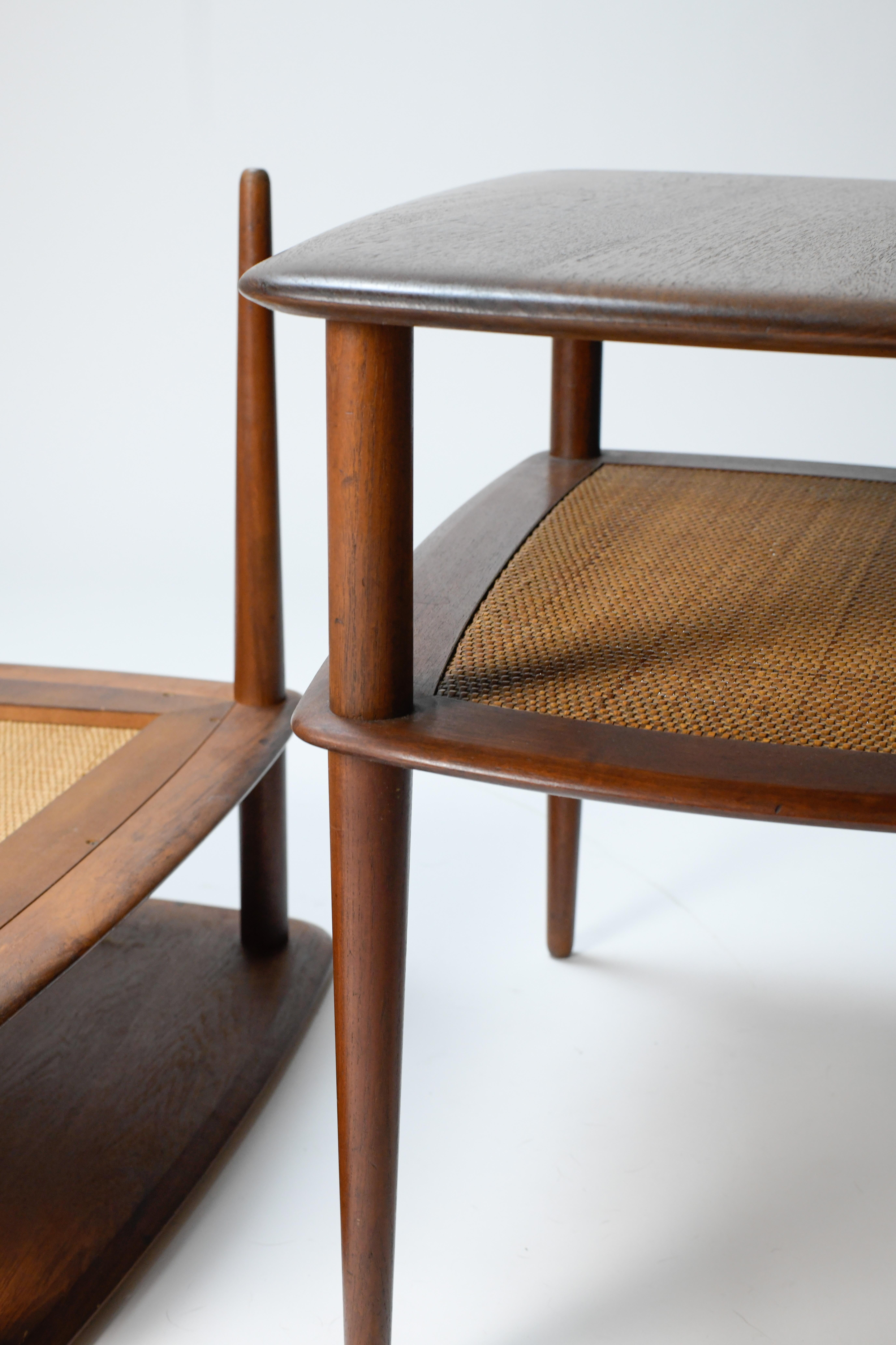 Mid-Century Modern Two tier end tables by Peter Hvidt and Oral Molgaard Nielsen 