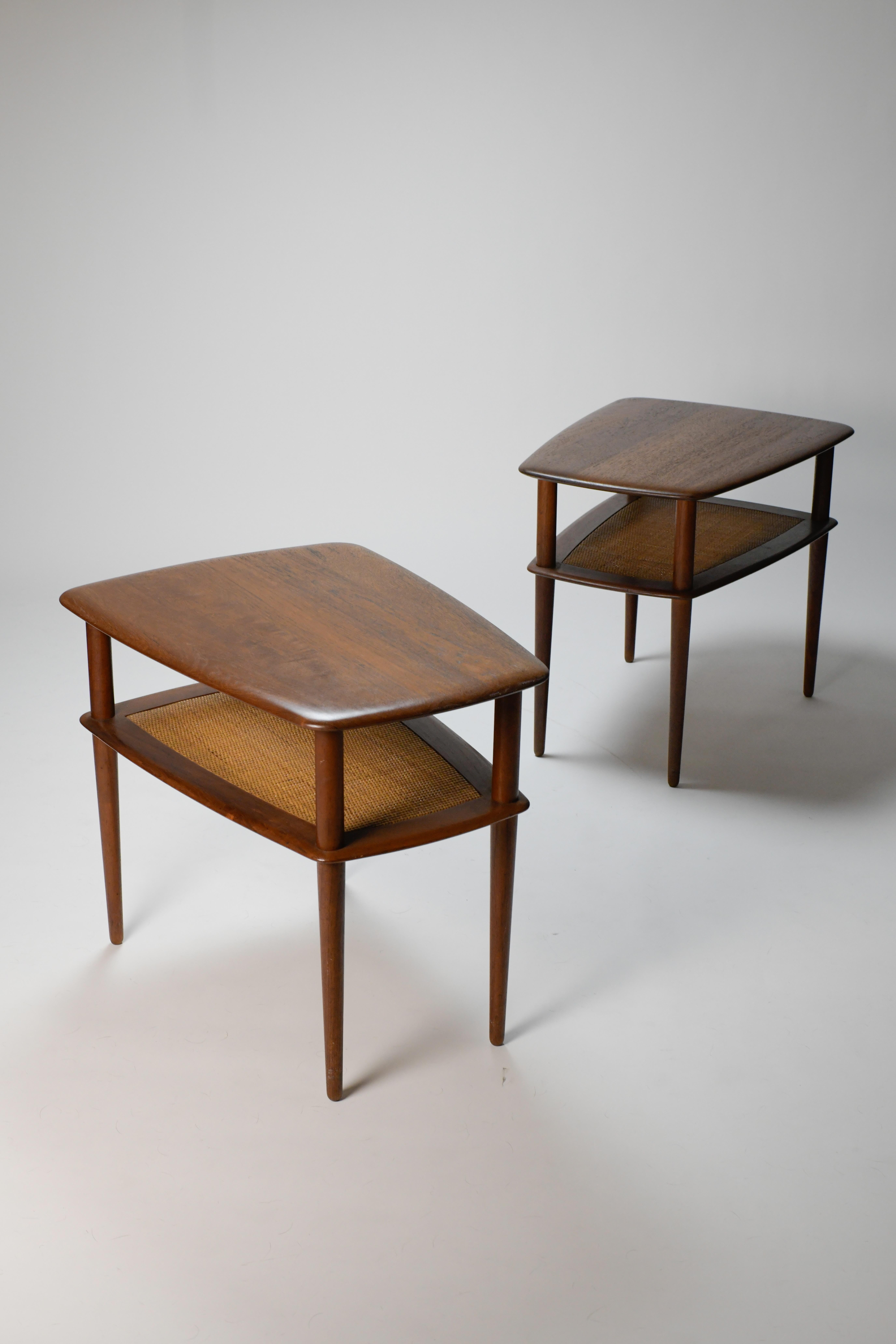 Two tier end tables by Peter Hvidt and Oral Molgaard Nielsen  In Good Condition In Los Angeles, CA