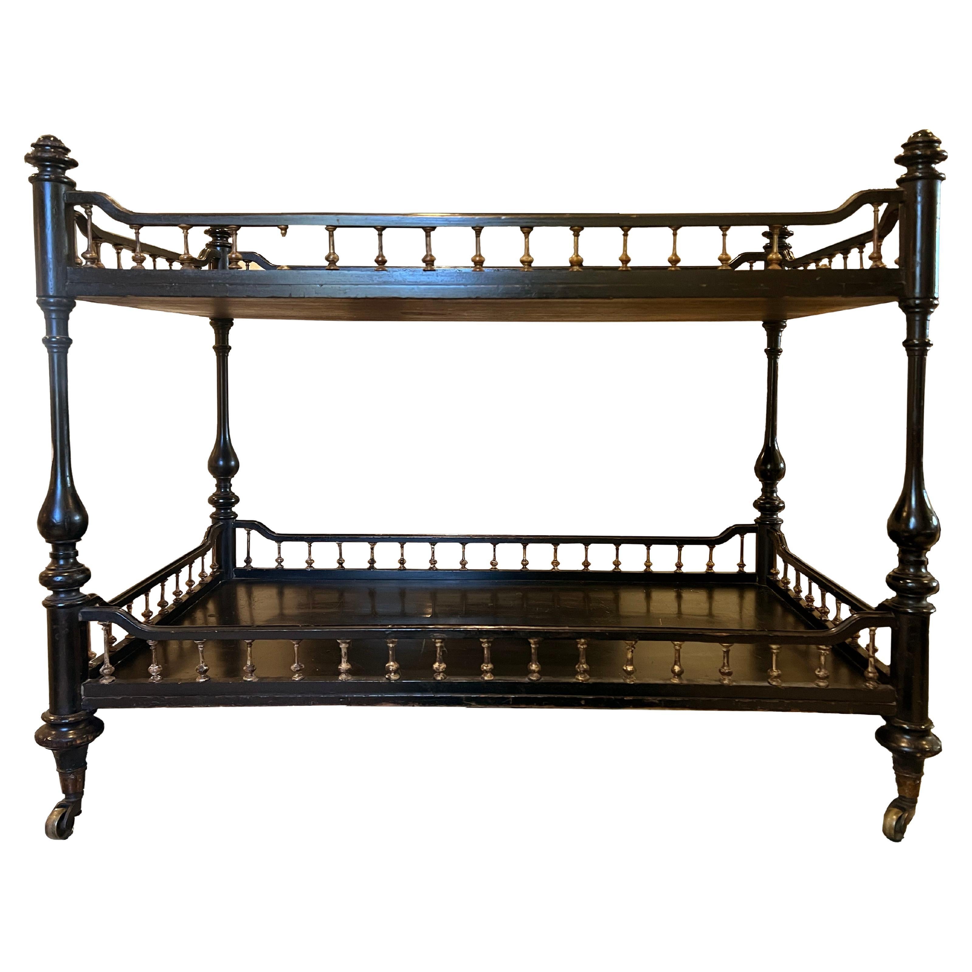 Two-Tier Etagere with Casters For Sale