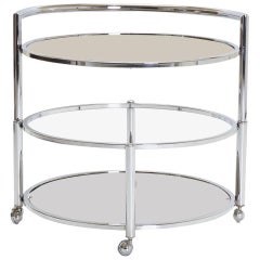 Two-Tier Expandable Bar Cart in Chrome