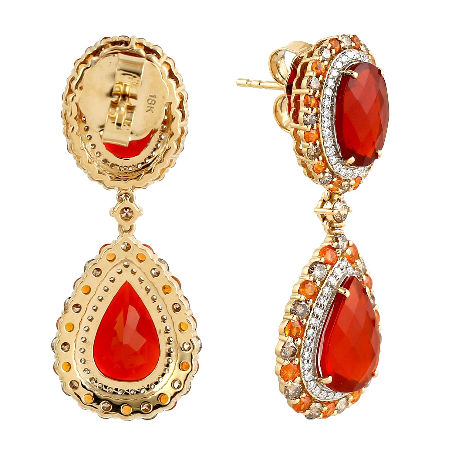 fire opal earrings for sale