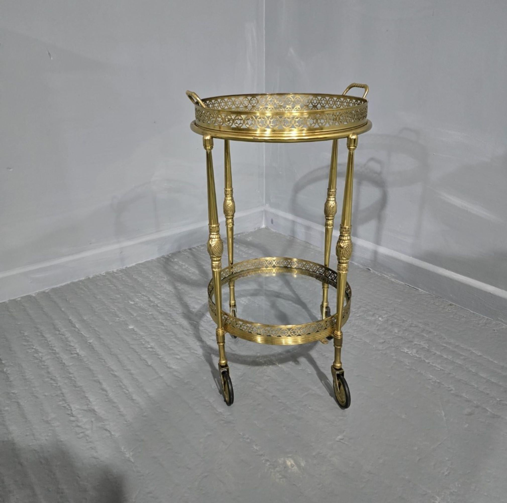 Brass Two Tier French Trolley For Sale