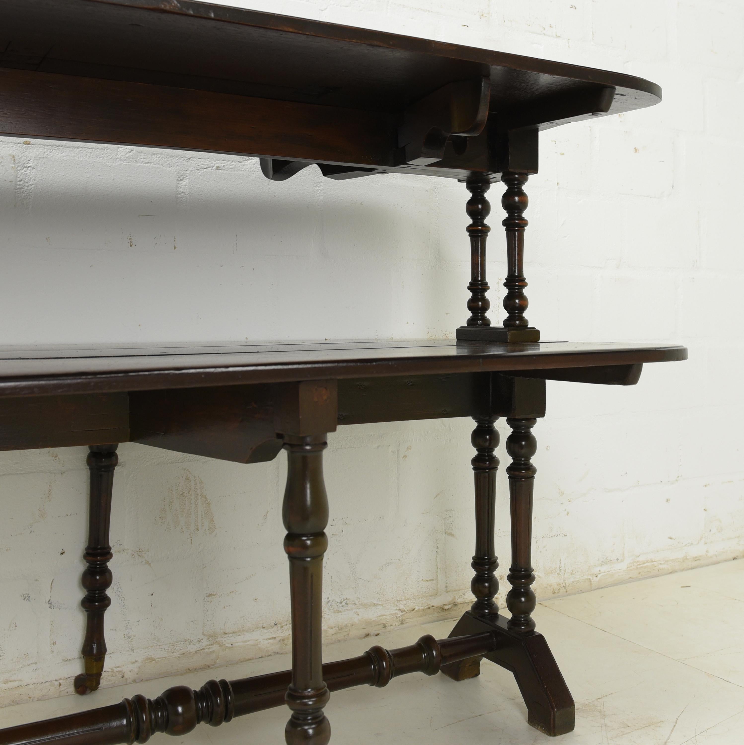 Two Tier Gateleg Folding Table / Shelving Table in Mahogany England, 1880 For Sale 6